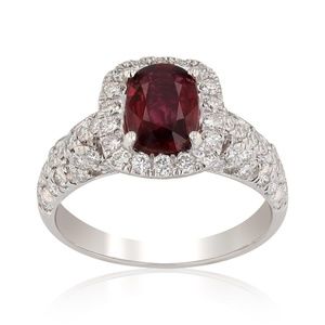 Authentic GIA Certifid Natural Ruby and Diamonds